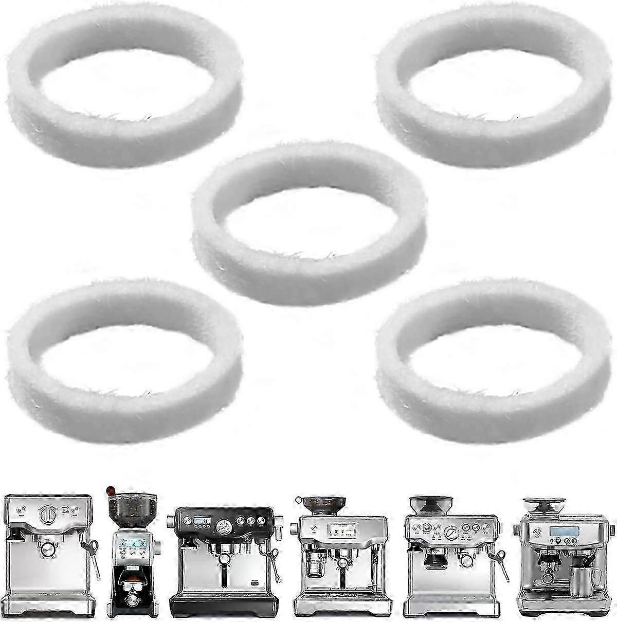 5pcs Felt Washer Replacement, Compatible with Espresso Machine Grinders