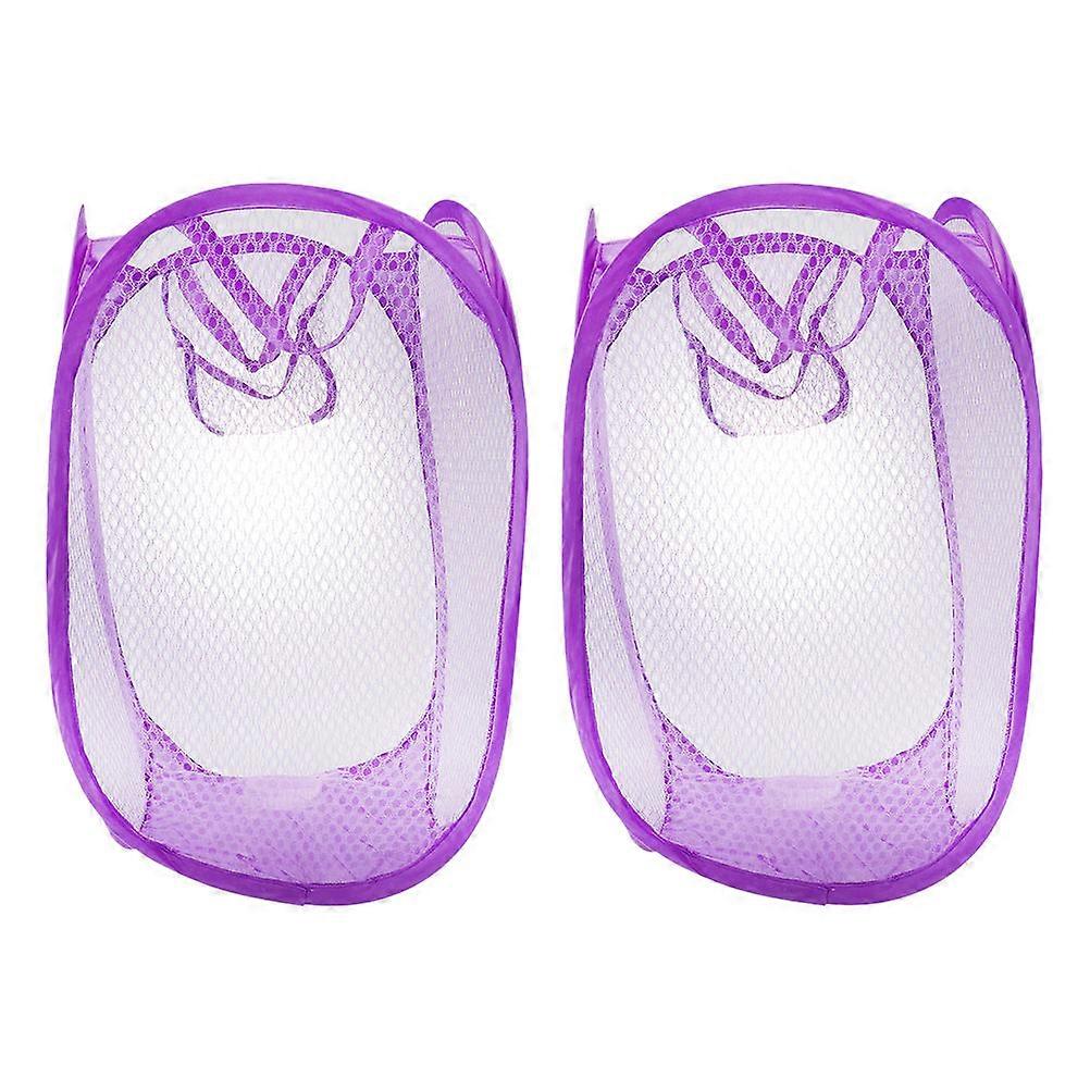 Foldable Laundry Hamper Mesh Basket for Clothes Storage 2Pcs