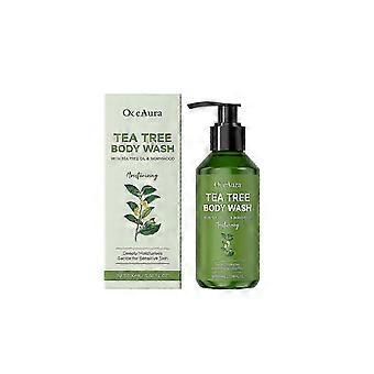 Tea Tree Body Wash med malurt, skånsom og forfriskende rensende kroppsvask, nærende og fuktighetsgivende dusjsåpe, hjelper til med å vaske bort kroppslukt