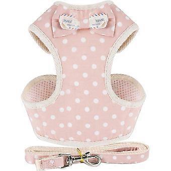 Dog Harness and Leash Set Pet Harness Adjustable Pet Chest Strap with Leash Escape Proof Pet Traction Vest  Easy Walk Harness(M)