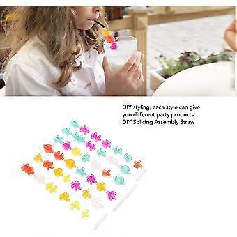 Cannucce colorate riutilizzabili da 44 pezzi, forme dell'alfabeto per feste e mestieri fai-da-te