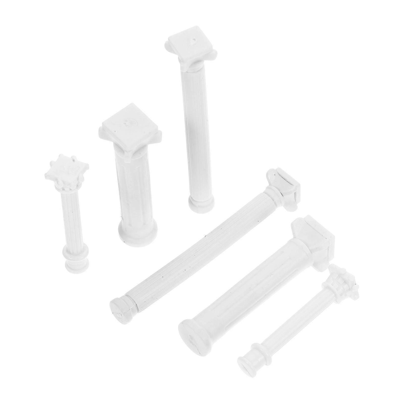 Mini Roman Column Statues 6Pcs for Micro Landscape Decorative Craft Projects