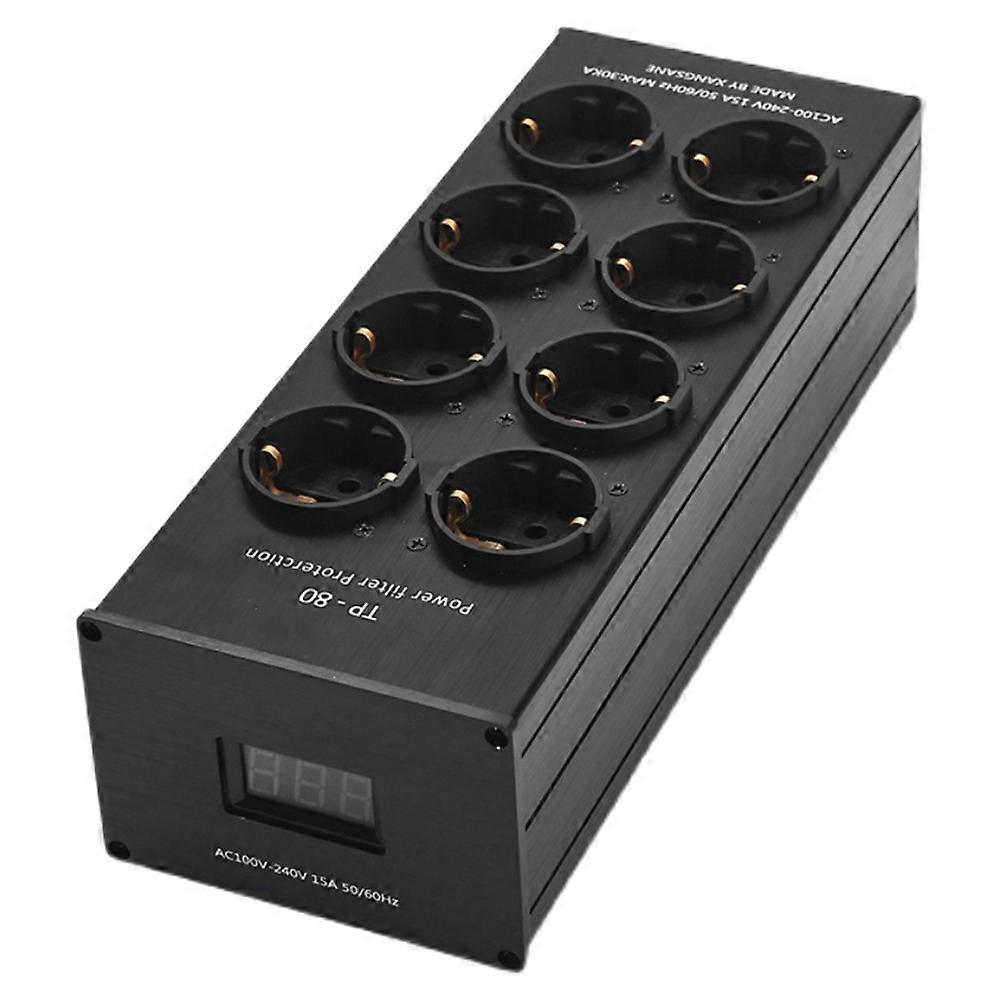 TP80 Power Filter Socket Noise Reduction Overload Protection Voltage Display Function Audio Amplifier EU Plug Board