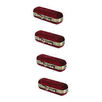 4pcs Lipstick Case with Builtin Mirror, Compact Flannelette Holder for Travel Makeup Organizer