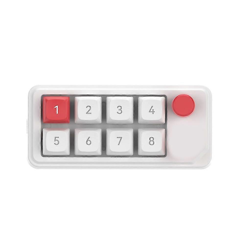 Wired Macro Mechanical Keyboard 8keys 12-Lighting Effects Full Key Hot-Swap Support Macro Programming Game White