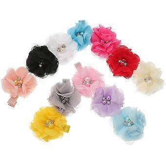 Pet Hair Clip Lace Barrettes for 60Pcs Lovely Dog and Cat Hairpins