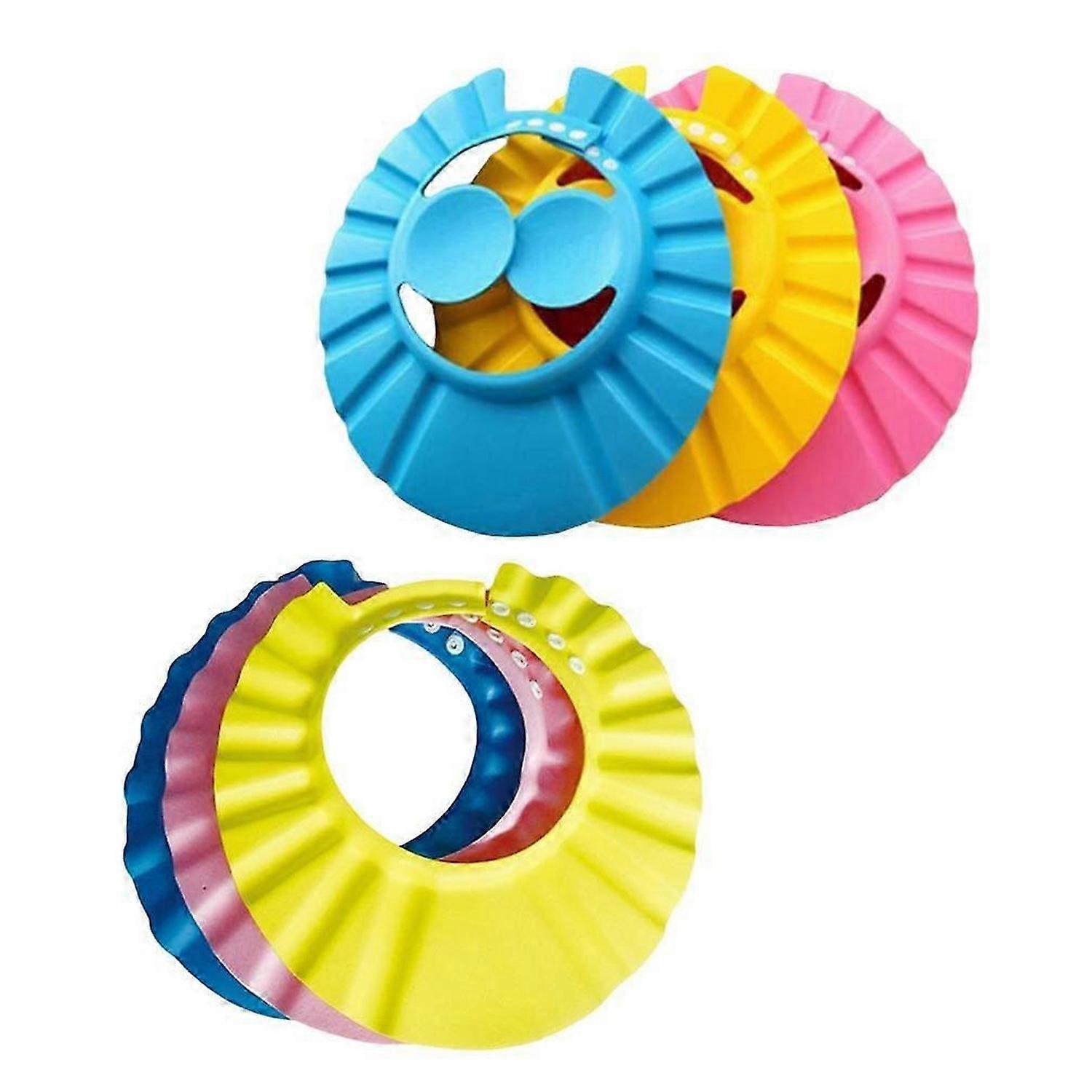 6Pcs Bath Cap, Adjustable Durable Waterproof Elastic Ring Hat Wash Hair Shield Direct Visor Caps