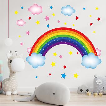 Stickers Muraux Arc-en-Ciel Licorne Papillons - Décoration Chambre Enfant Fille Decalmile