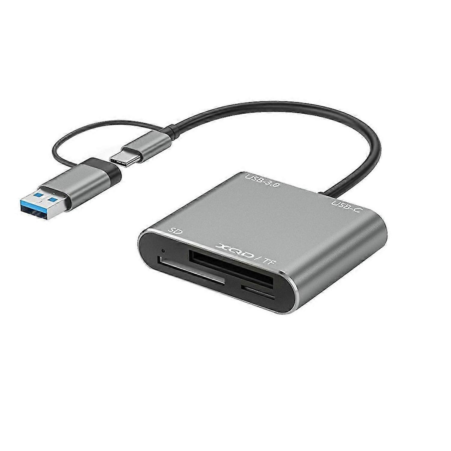 5in1 USB 3.0Memory Card Reader USB-C to TF SD XQD Card Reader Adapter