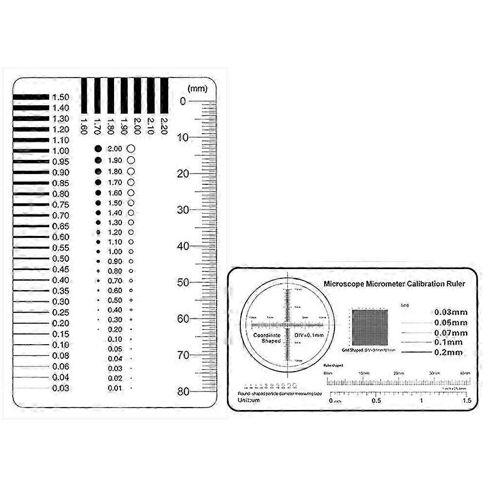 2pcs Concrete Crack Width Ruler - High-Precision Microscope Calibration Ruler for Substrate Defect Inspection
