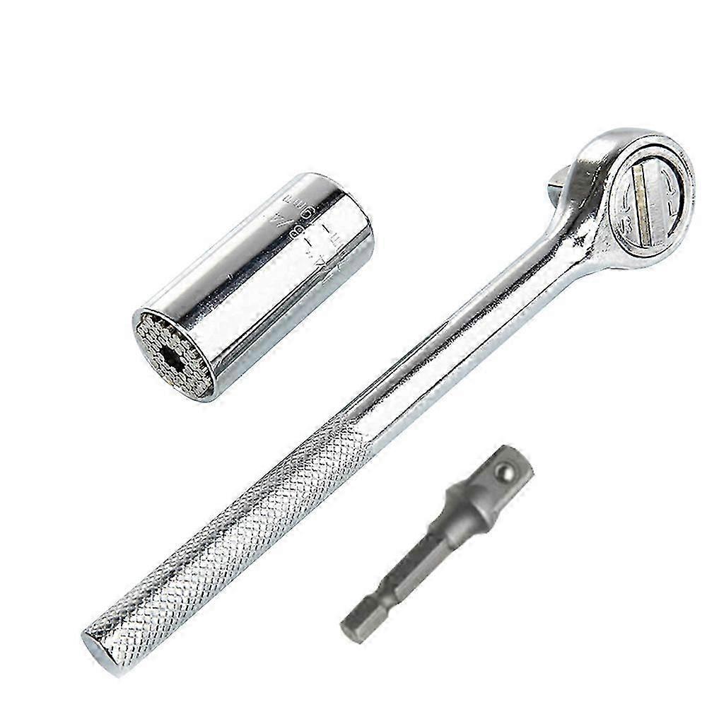 3pcs/set 7-19mm Universal Multi-Function Ratchet Wrench Universal Socket Hand Tools Repair Screwdriver