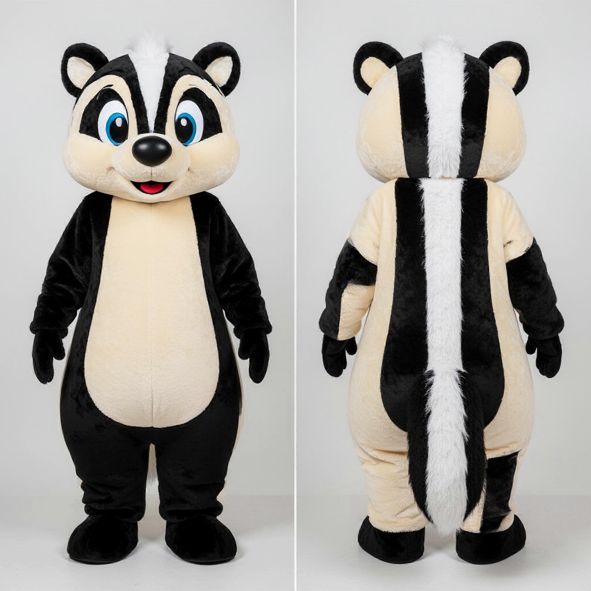 MASTICOT Cream White Fluffy Skunk Mascot