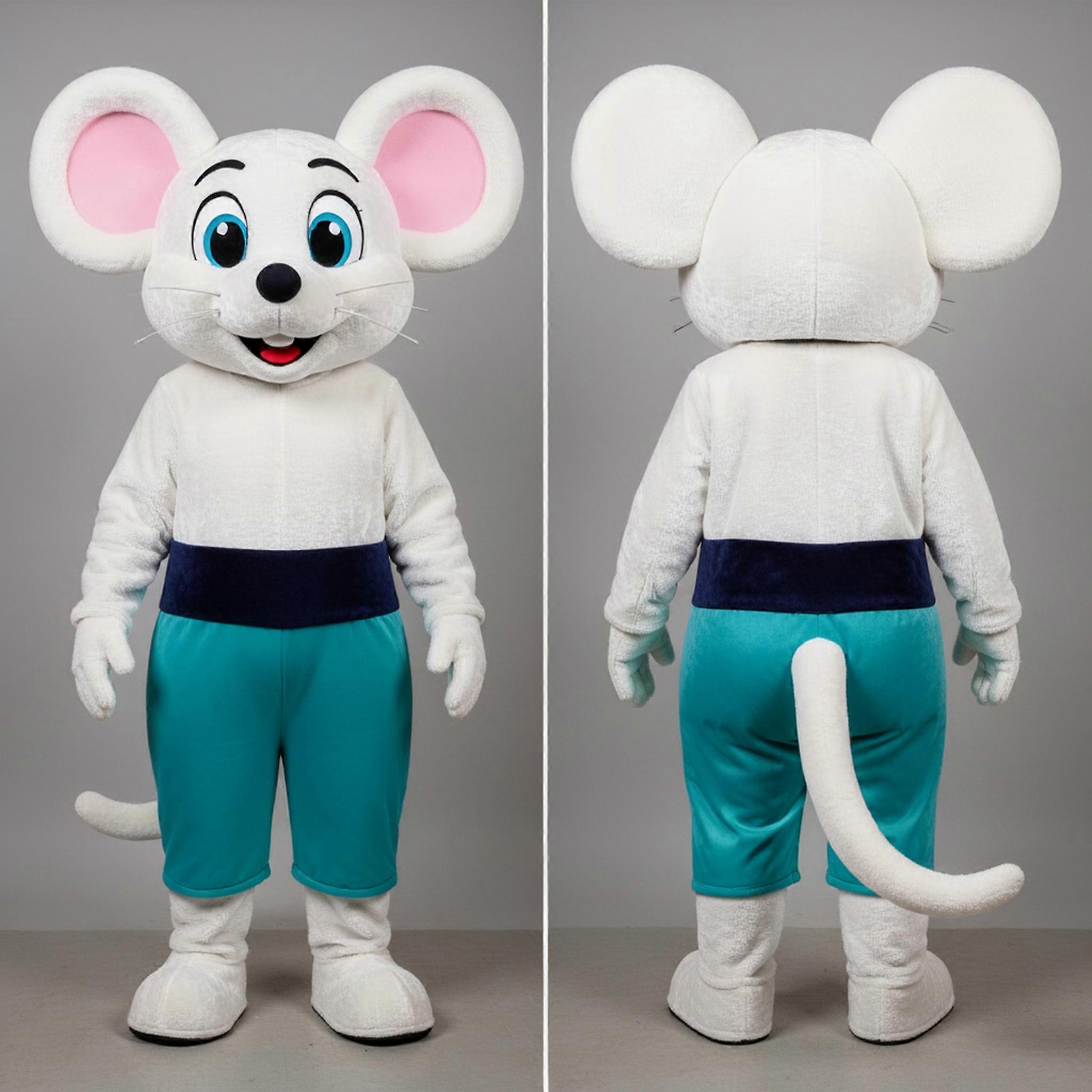 MASTICOT Velvety White Oversized Mouse Mascot
