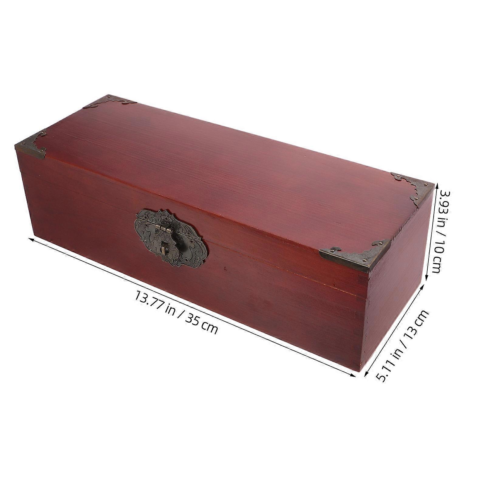 Wood Storage Box with Lock for Storage Multipurpose Keepsake Case