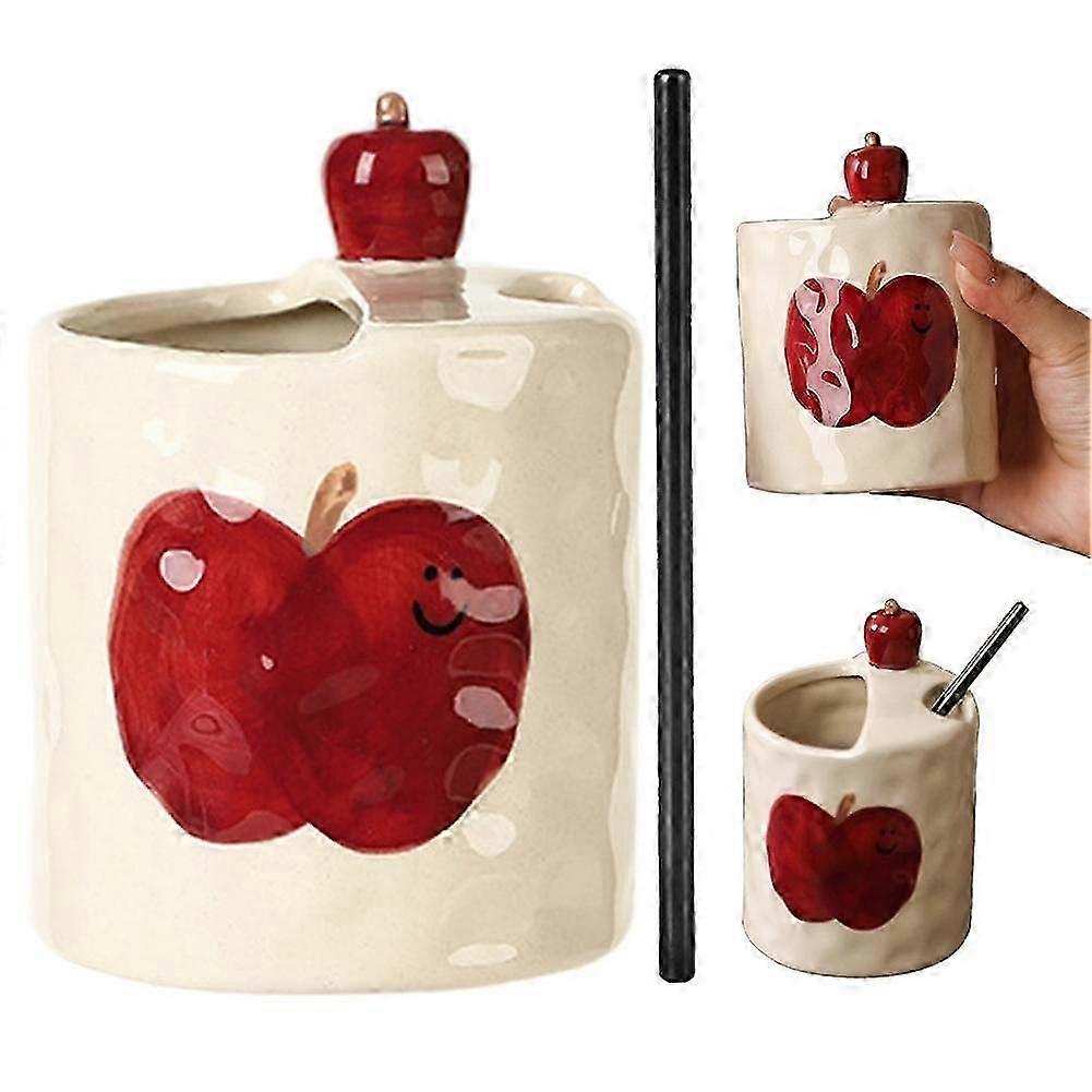 Apple/Butterfly Tea Cups & Straw F6D4