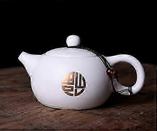 White Matte Ceramic Kung Fu Teapot