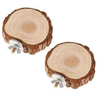 Origineel houten springplatform voor papegaaien, geschikt voor gebruik in een vogelkooi (2 stuks).