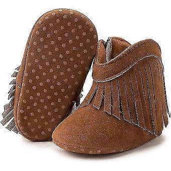 0-6 maanden Baby-0-a Bruin: Baby Jongens Meisjes Cowboy Laarzen Kwast Snow Boots Warme Winter Bont Voering geboren Prewalker Enkel Boot_Gift Van G