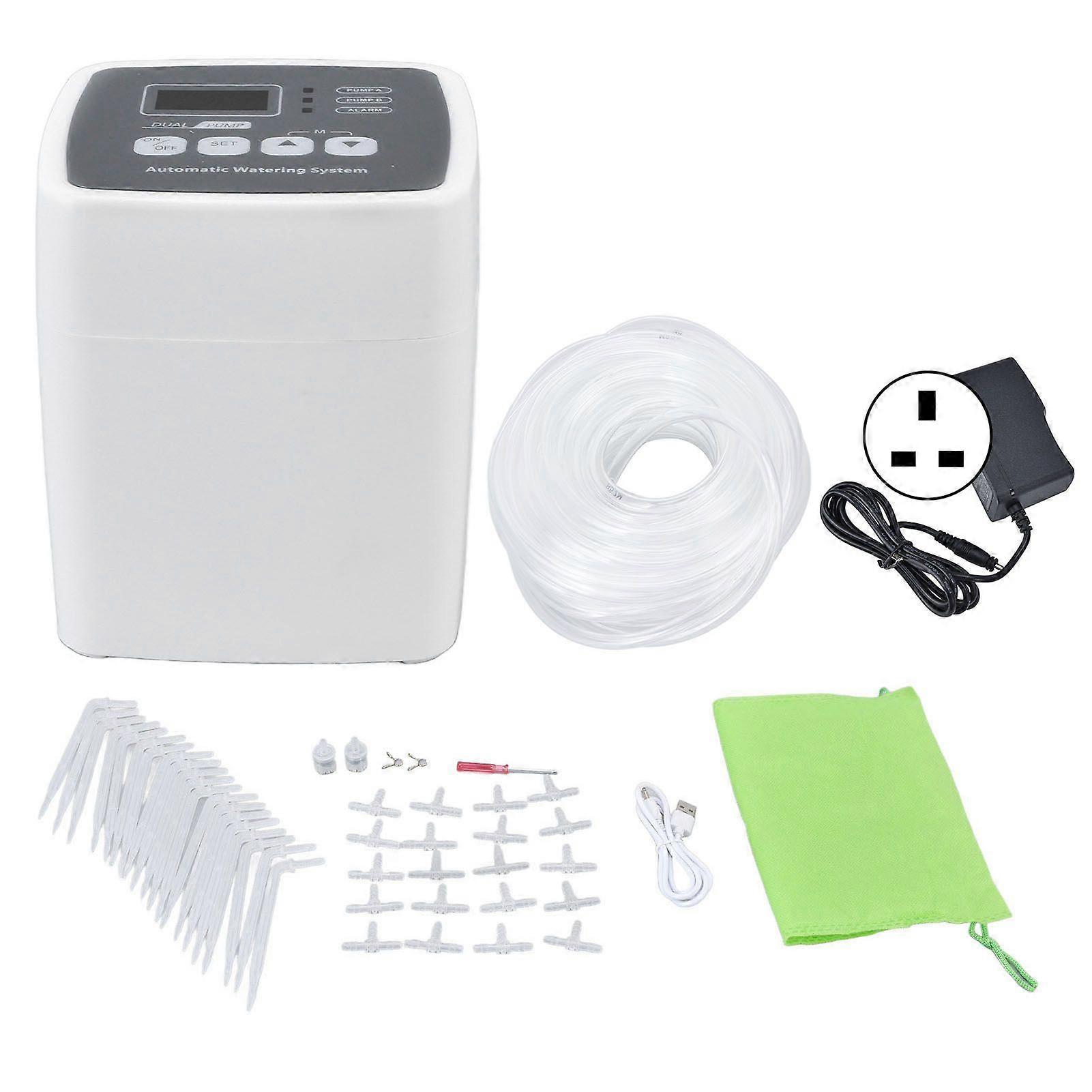 Smart Irrigation Timer Double Pump Automatic Watering Controller Garden Water Timer 110?240V UK Plug