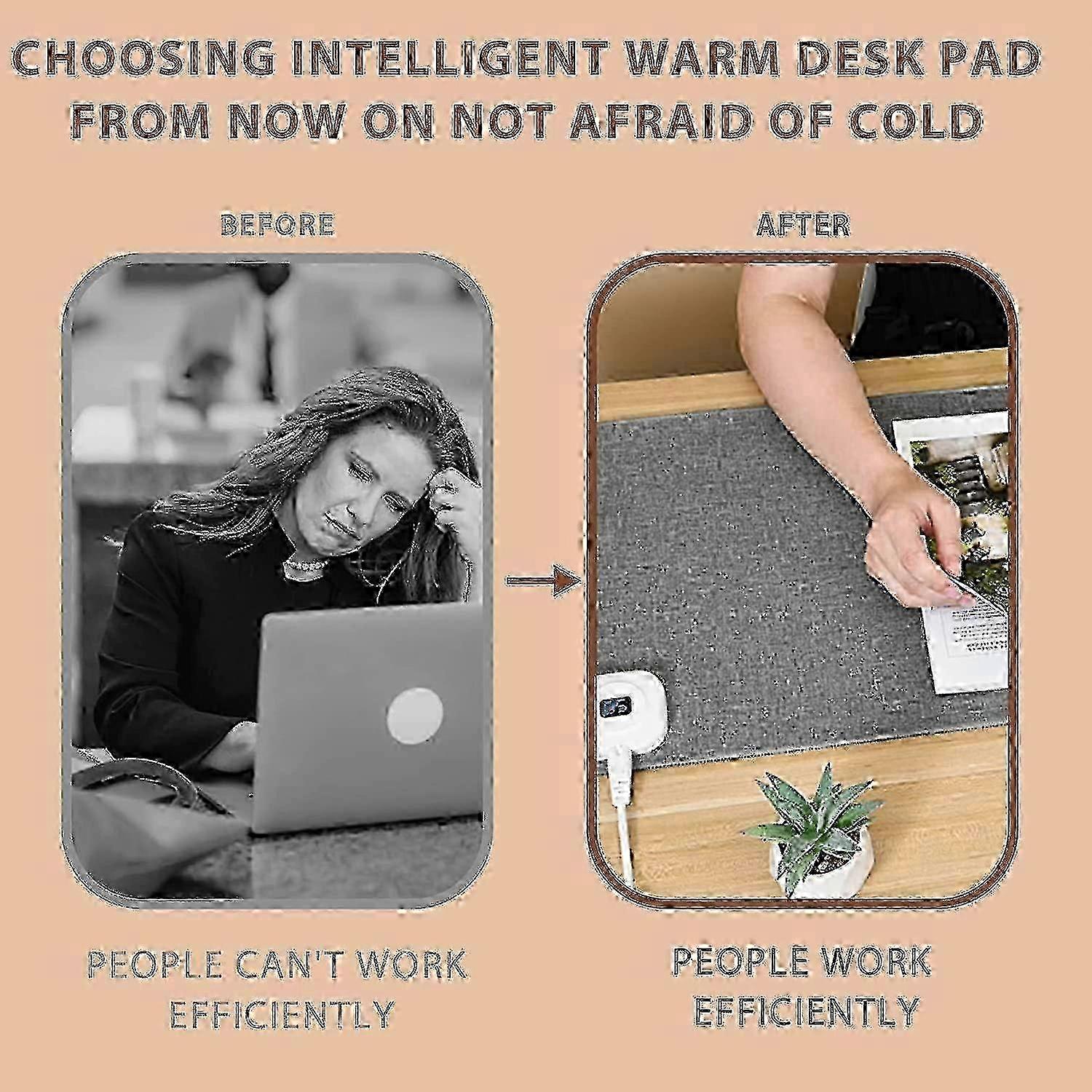 Waterproof Heated Desk Mat with 6 Temperature Settings
