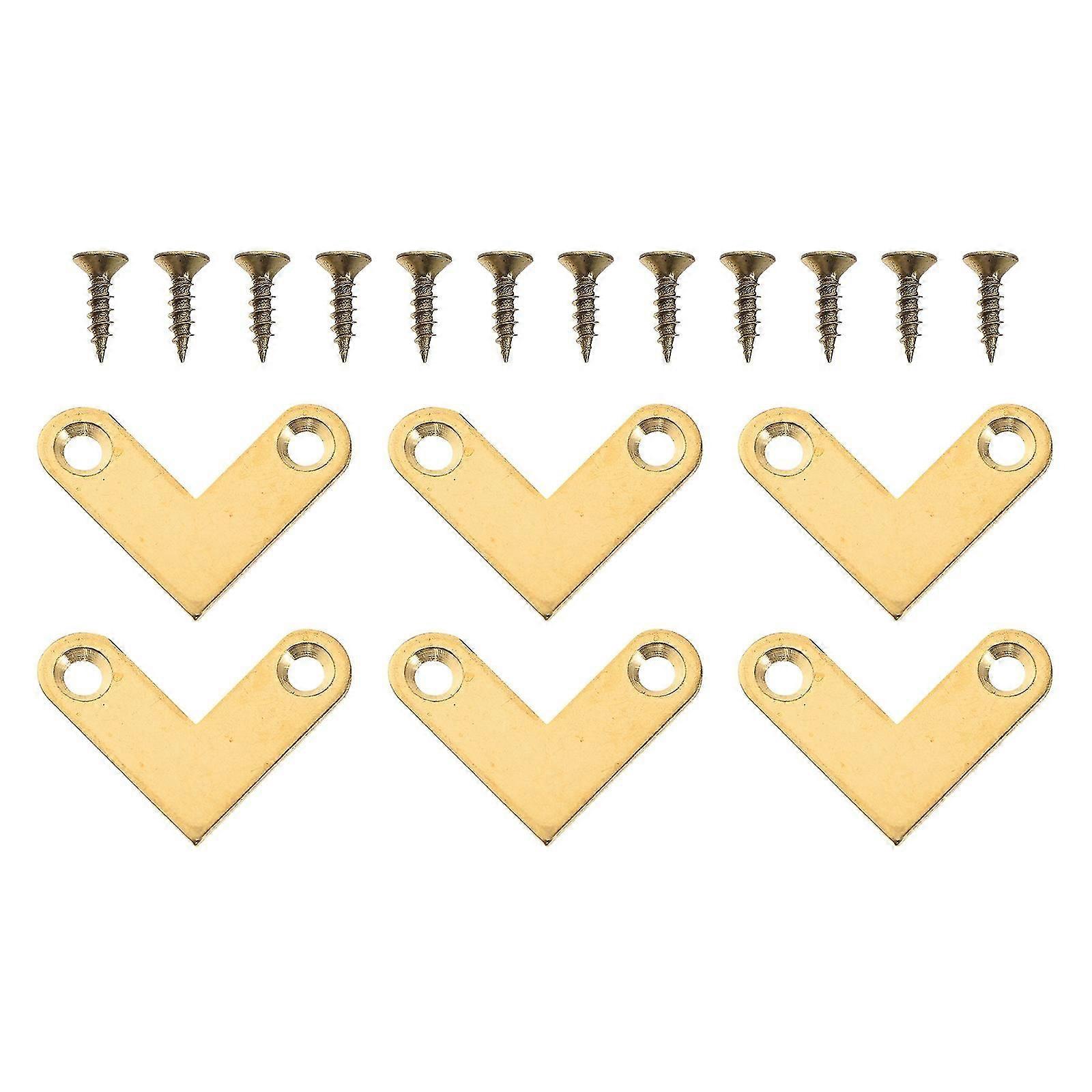 6Pcs Right Angle Corner Brackets Sturdy Corner Brackets Brass Bracket Joints