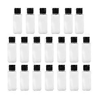 50ml Empty Refillable Transparent Square Plastic Travel Bottles, Leak-Proof Portable Toiletries Containers for Shampoo and Cosmetics, 30 Pieces