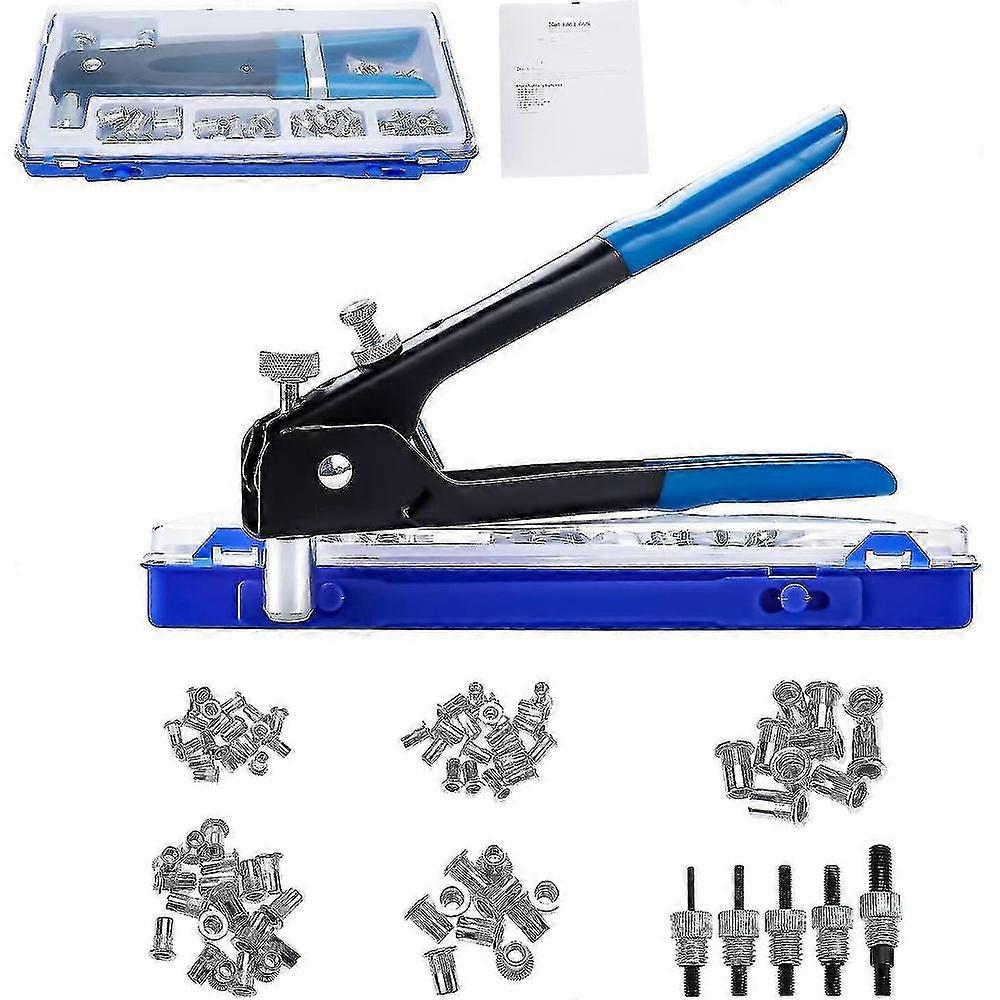86pcs Rivet Nut Gun Kit, M3-M8 Threaded Insert Riveter Tool