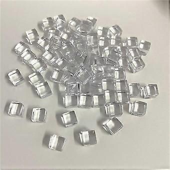 50 Stück/Set 8 mm durchsichtige Würfel, bunte Kristallwürfel mit quadratischen Ecken, transparente Schachwürfel