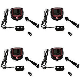 4X Computer da bici impermeabile Contachilometri per bicicletta Tachimetro Display LCD Computer da ciclismo Velocimetro Cronometro cablato
