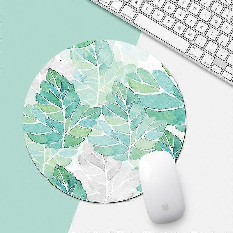 Green Sunflower Pattern | Circular Mouse Pad | Diameter: 22cm