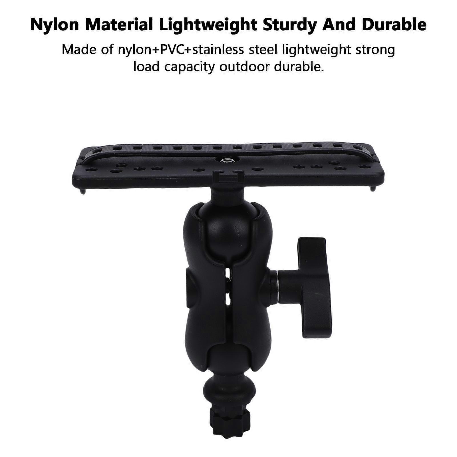 Installation Bracket Hex with Round Base Fish Finder Bracket Nylon Material 360 Degree Rotating Ball Adjustable Strap