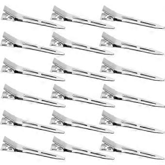 Duck Billed Hair Clips 50PCS - Metal Sectioning Clips for Barbershop Women Girls (Silver)-brnv