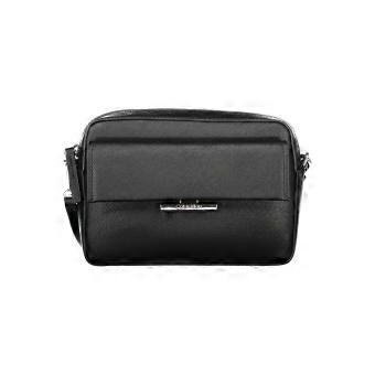Borsa a tracolla da donna Calvin Klein, in poliuretano nero.