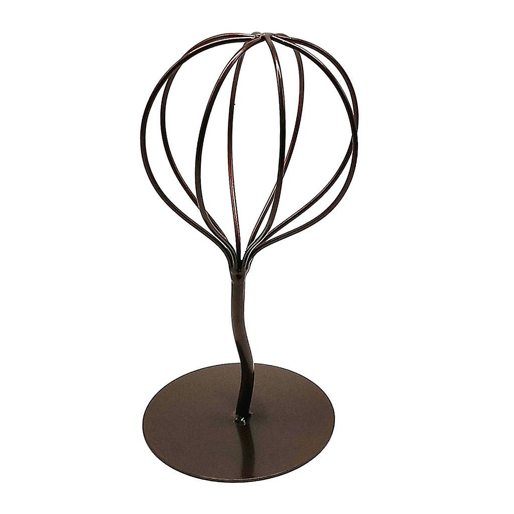 Modern Metal Hat Cap Holder Tabletop Decor Wig Display Stand Shelf Copper