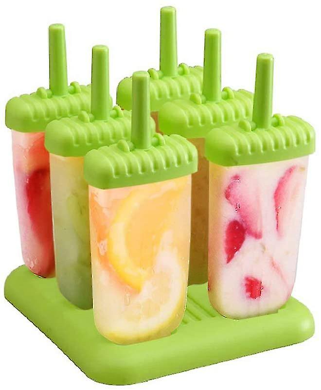 Pakke med 6 iskremformer for barn (grønn)