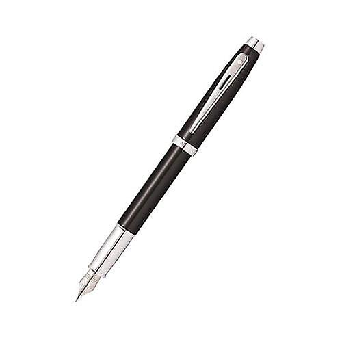 MED FOUNTAIN Sheaffer Black Lacquer/Chrome Plated SS Pen In Self-Serve Packaging