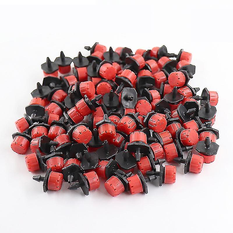 100 قطعة الري بالتنقيط بالتنقيط 8 ثقوب الأحمر مايكرو الري الري الري سقي المضادة للانسداد بالتنقيط