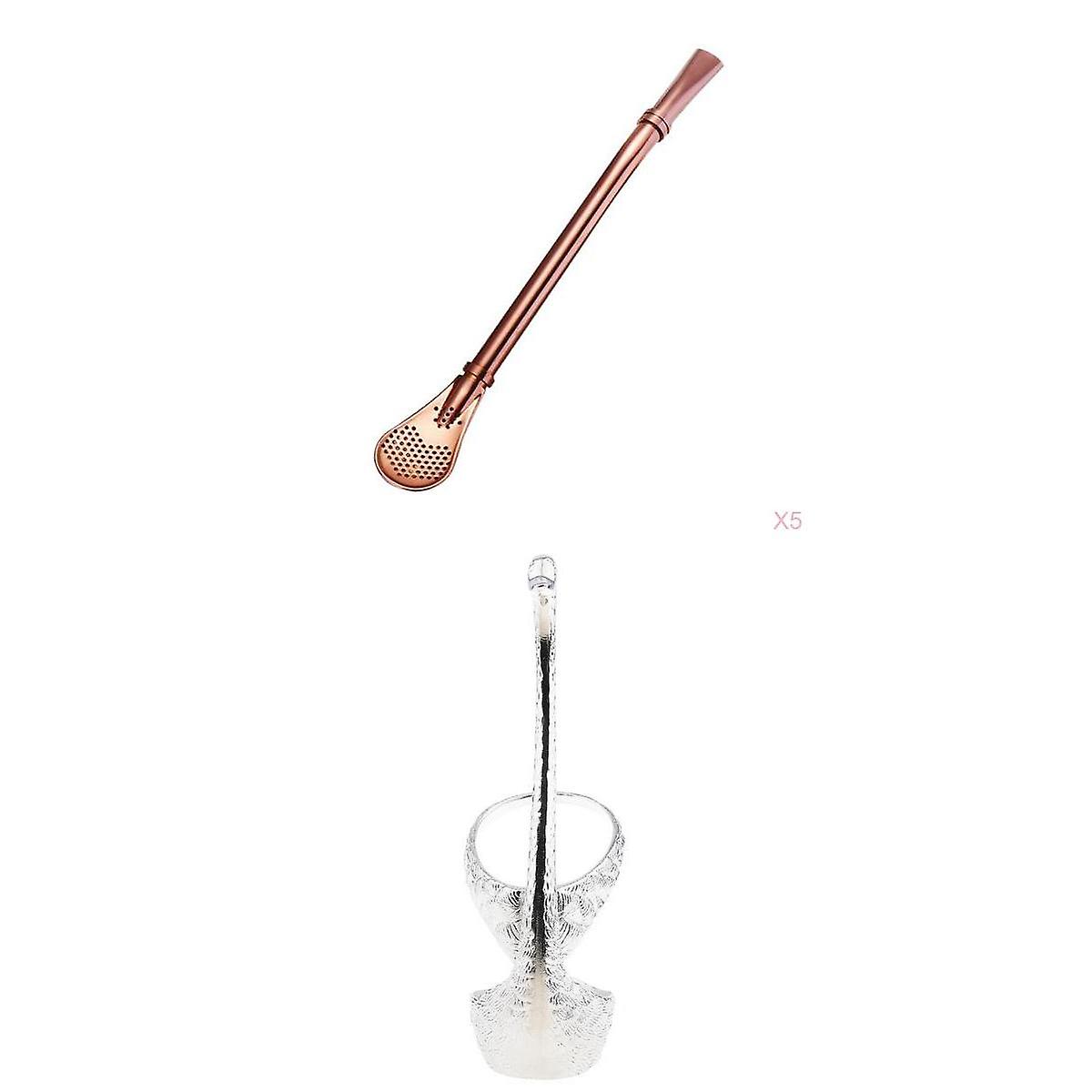 Creative Swan Spoon Holder Coffee Spoon Drinking Straw Teaspoon  #9