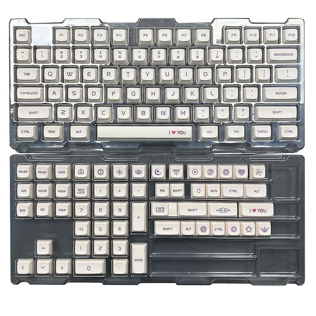 Replacement Key Cap Set 132pcs PBT Heat Sublimation for Capacitive Keyboard