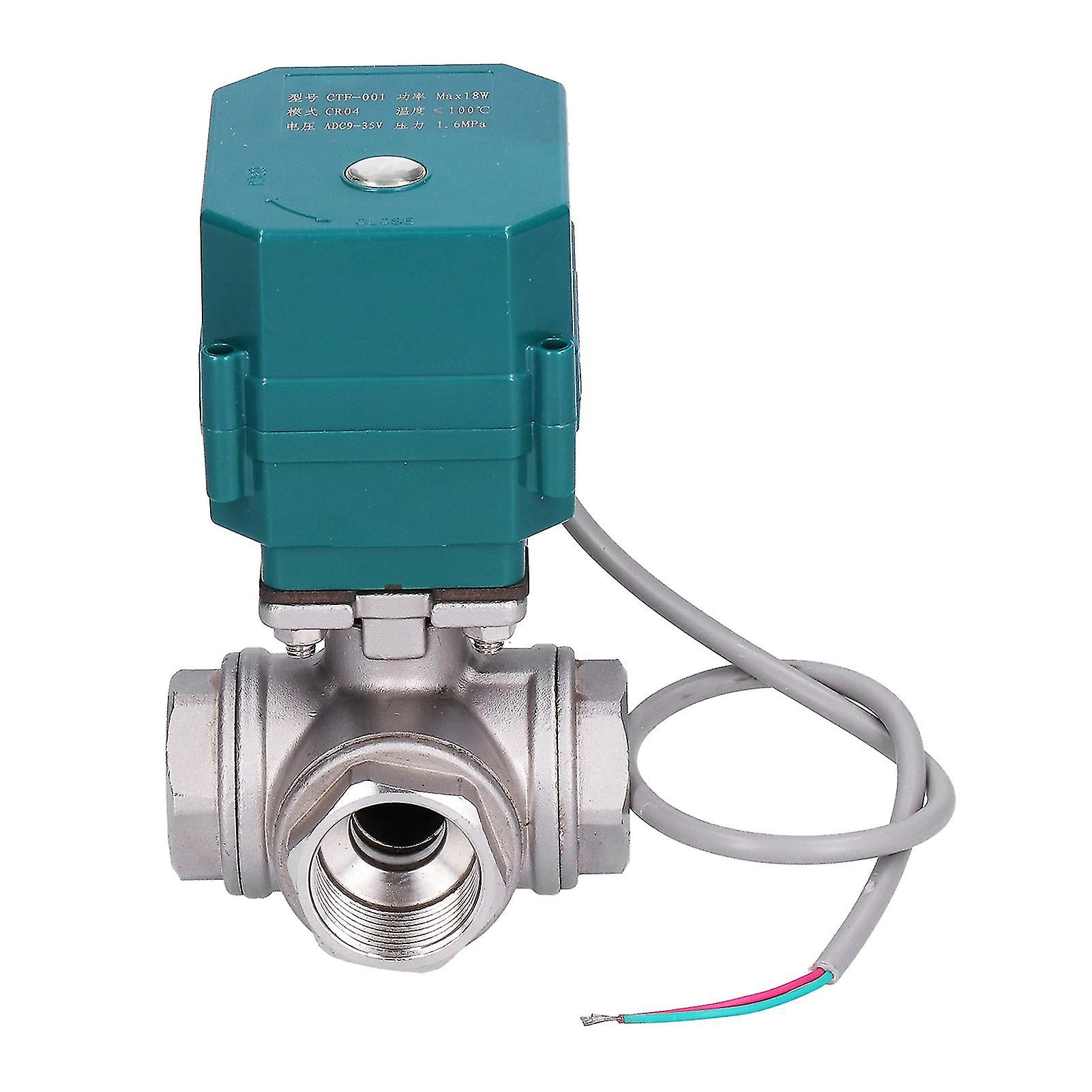 3 Way Motorized Ball Valve Stainless Steel L Type Builtin Actuator For Pipeline Control