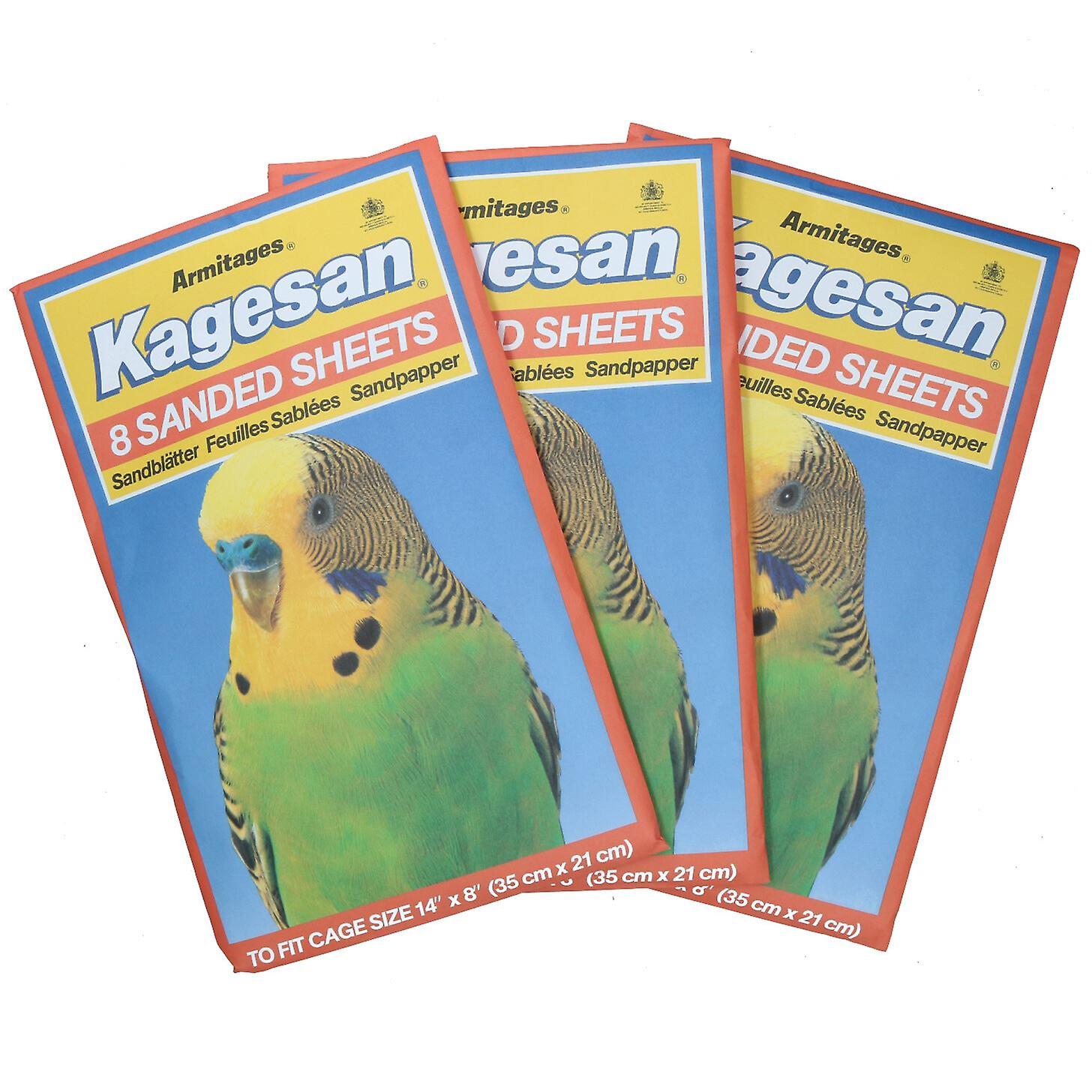 24 Sanded Sheets Sandpaper Cage Lining Budgies Caged Birds 21x35cm