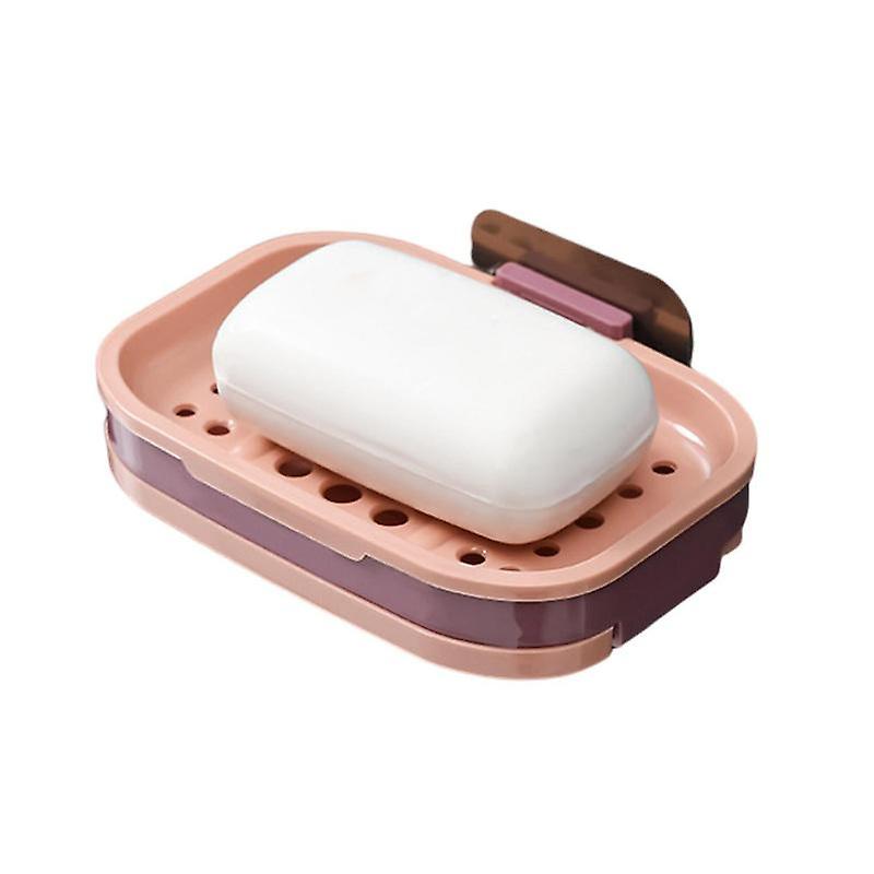 رف الصابون مثبت على الحائط مع ثقب التصريف سريع الصرف مزدوج طبقة درج تصميم صابون الحمام دكتور