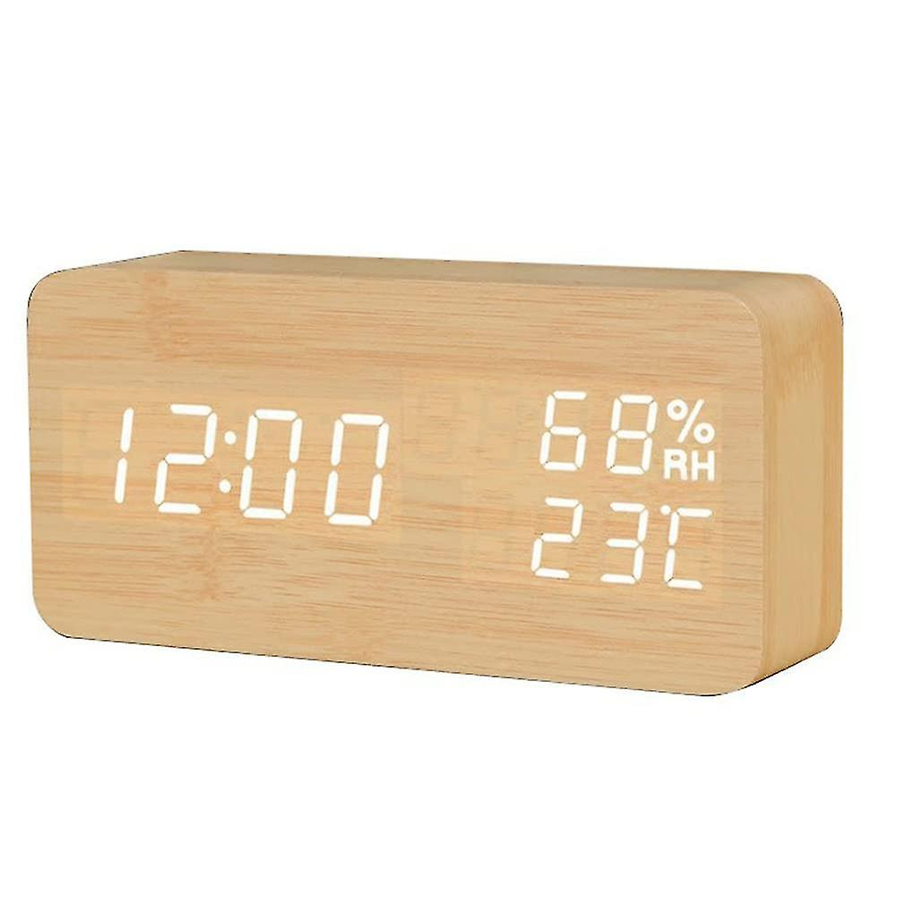 Digital Alarm Clock,led Digital Alarm Table Temperature Humidity Display 12 / 24hours Digital