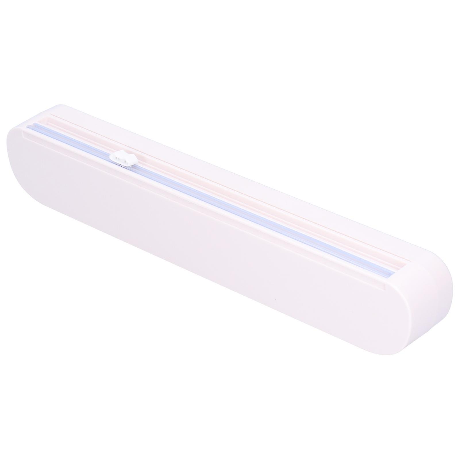 Suction Cup Plastic Wrap Cutter with Adjustable Storage Box, Durable Film Cutter for Easy Kitchen Use