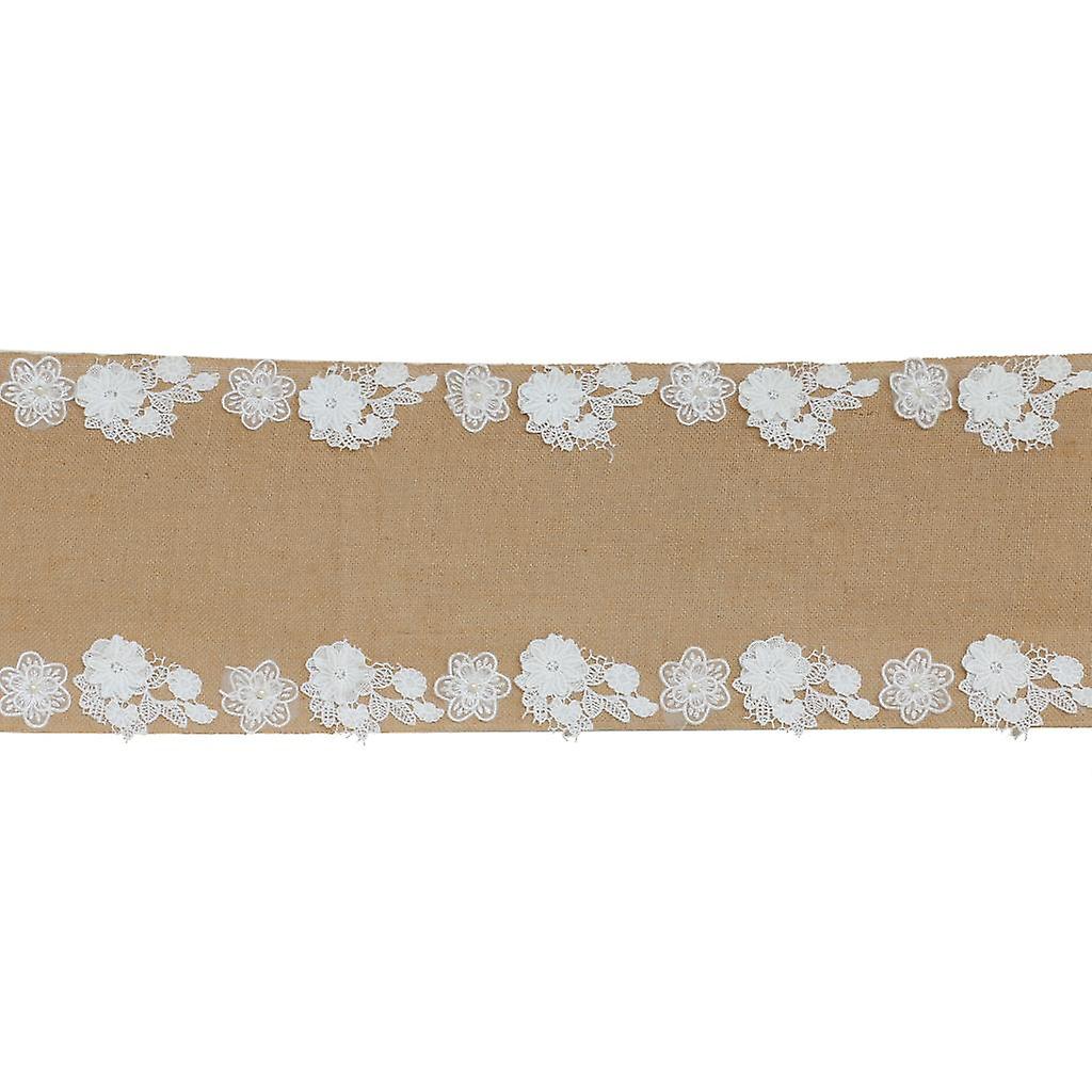 Hessian Table Runners Burlap Lace Vintage Rustic Home Wedding Table Decor