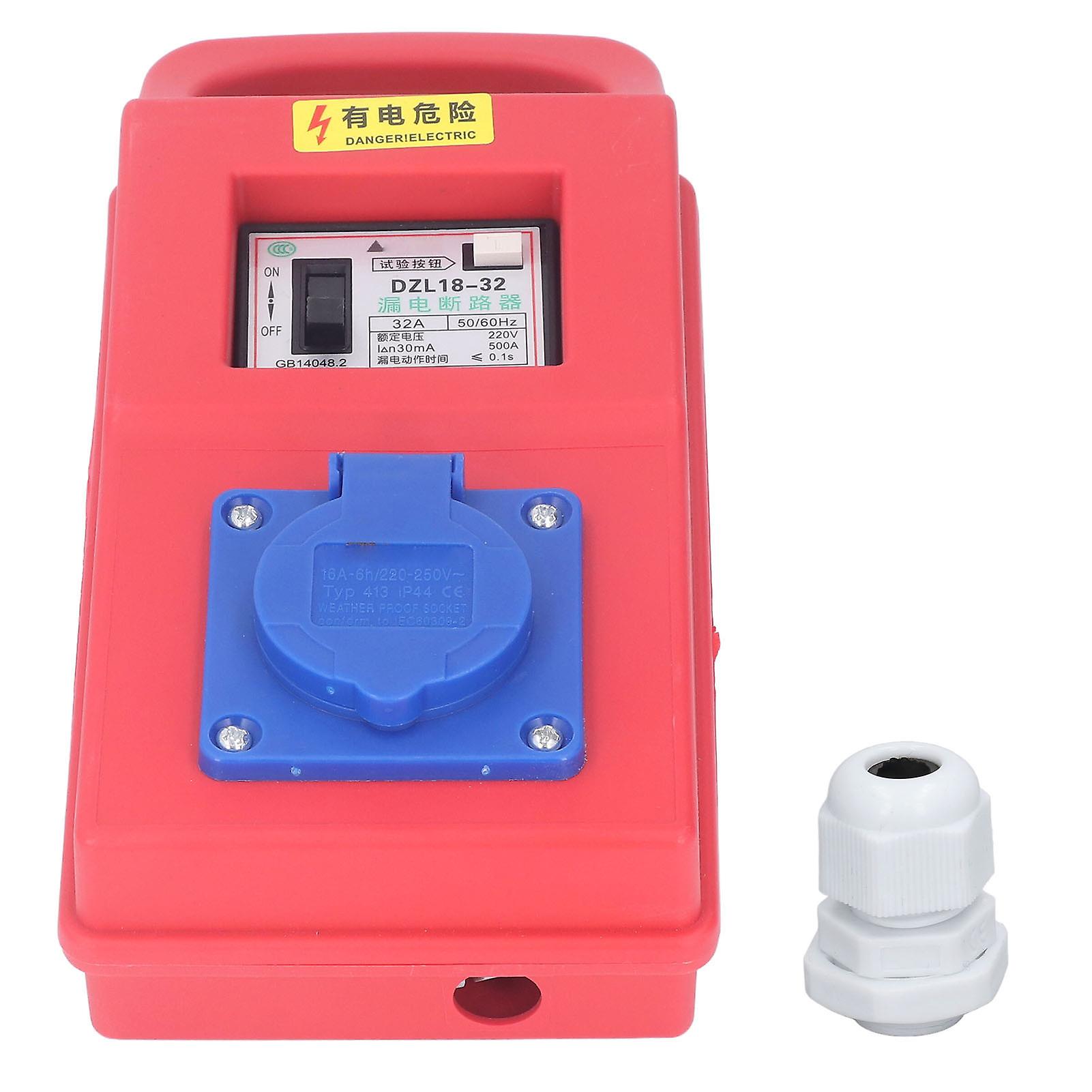 Uadme Power Distributor, Portable Handheld Temporary Electric Power Outlet Distribution Box Panel for Construction 220‑250V