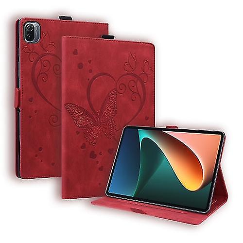 compatible with Xiaomi Pad 5 / Pad 5 Pro Love Butterfly Pattern Horizontal Flip Leather Case With Holder & Sleep / Wake-up Function