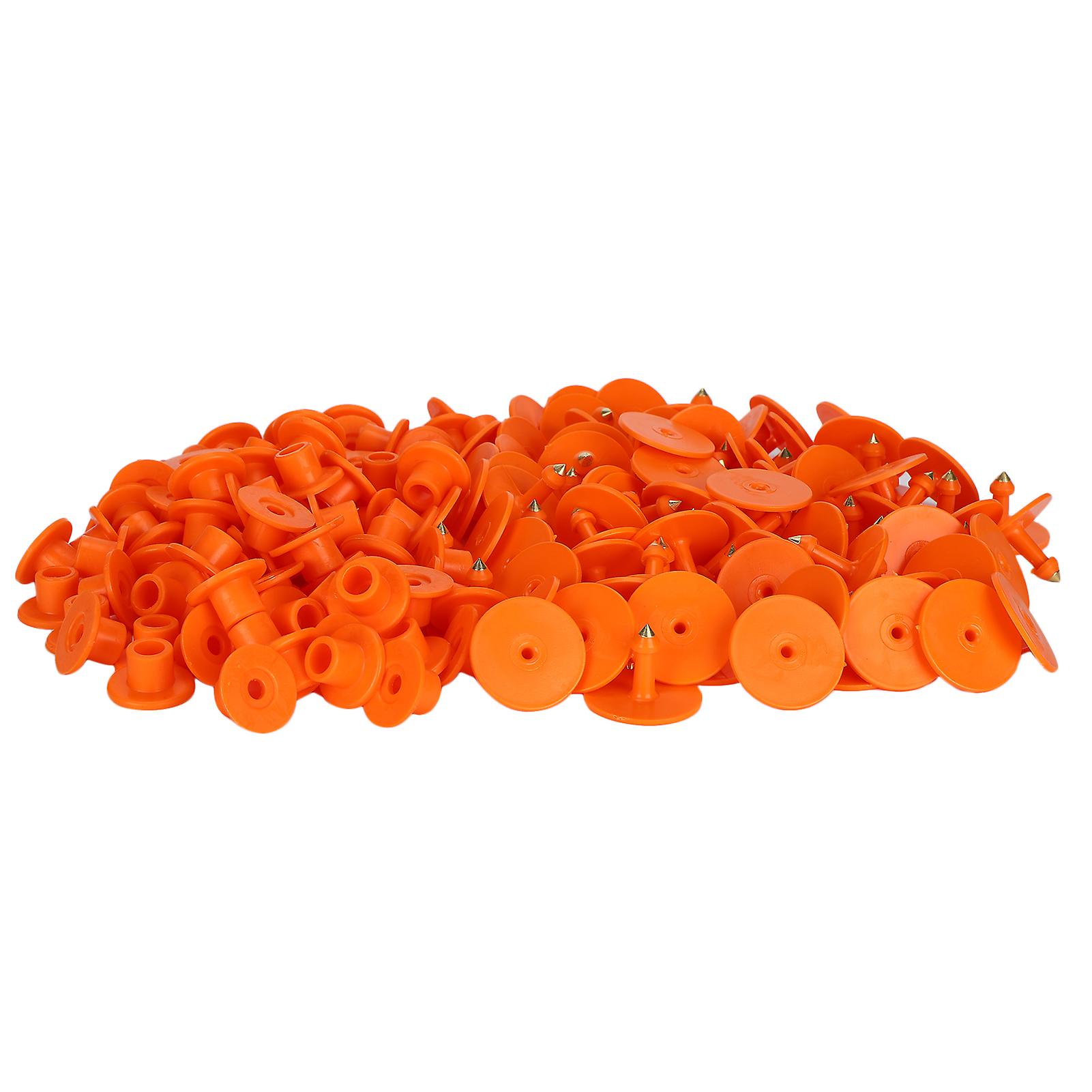 100pcs Thick Sheep Ear Tag Number Marker Identification Card Information Management Orange Ear Tag Without Word