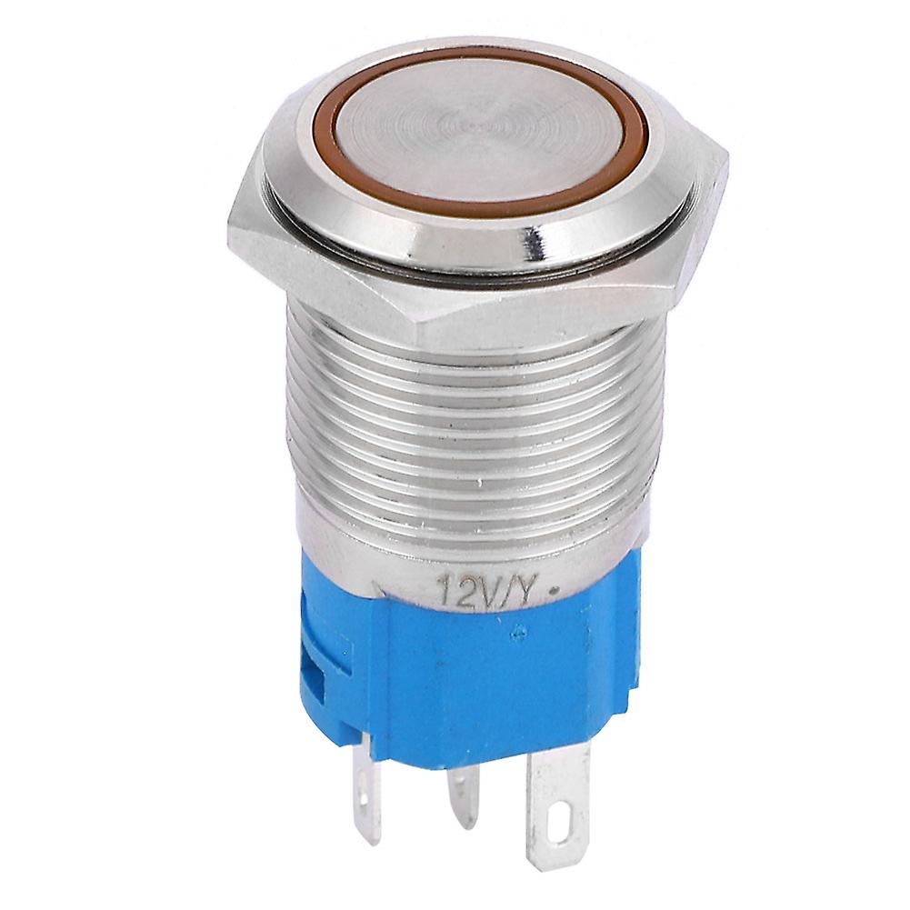 16mm metal push-button switch with LED self-resetting, suitable for car modification