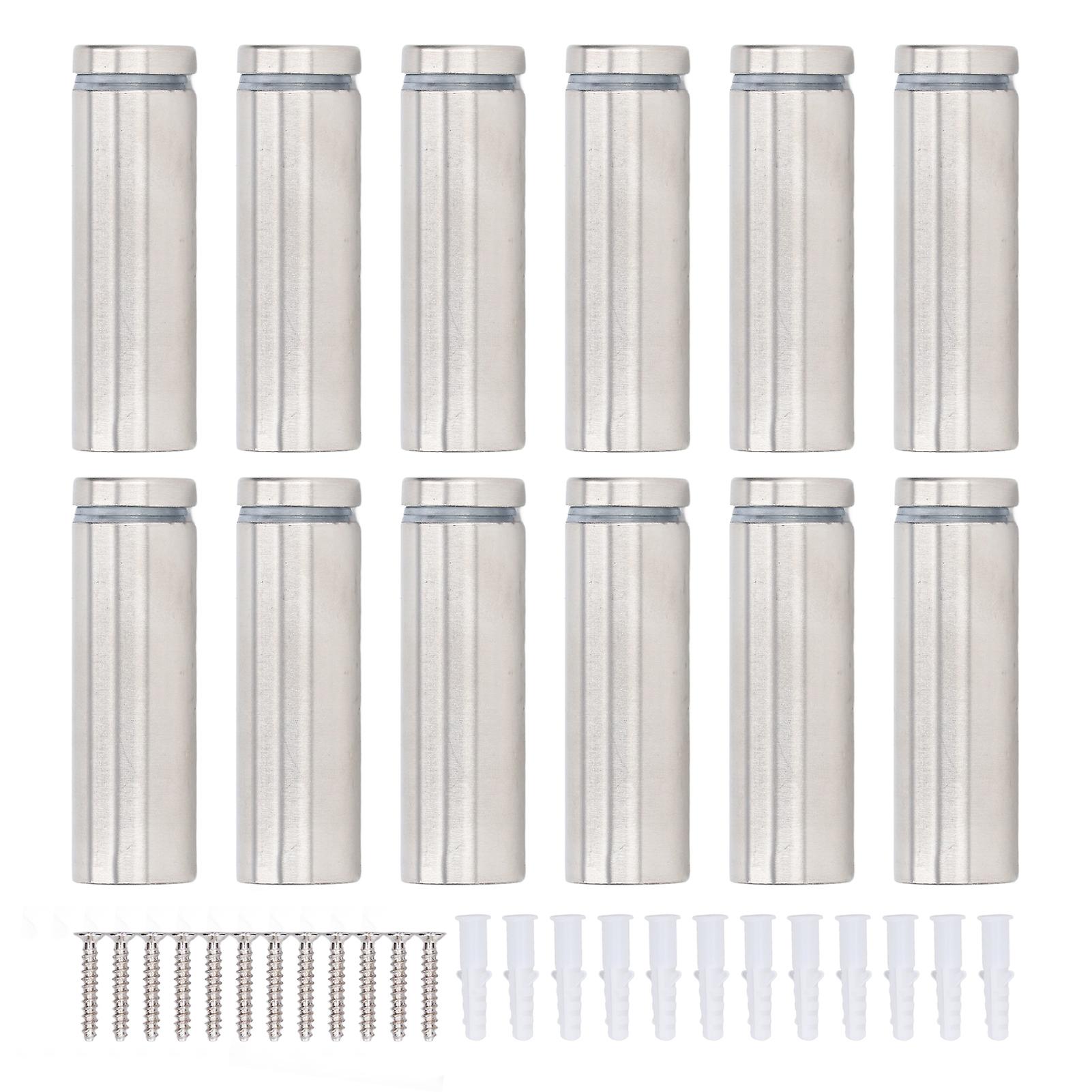 12 Set Sign Spacer Screw, 0.7x2.4In Advertising Screw Kit Sign Standoff Screw Mounting Glass Hardware for Acrylic Photo Frame QRY51